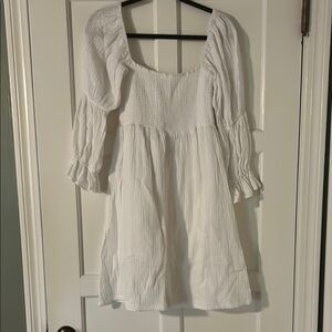 O.P.T. White Smocked Dress